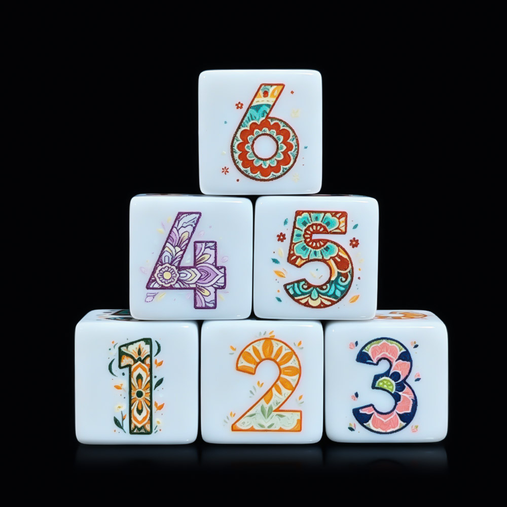 Party Games App - 12 Adet Baskılı Mandala Çiçek Desenli
